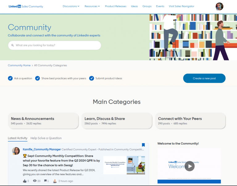 Sales Navigator Community Categories