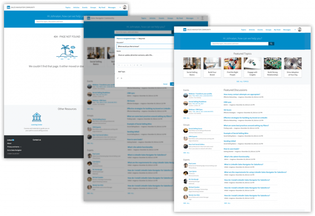 Old Sales Navigator Community Designs